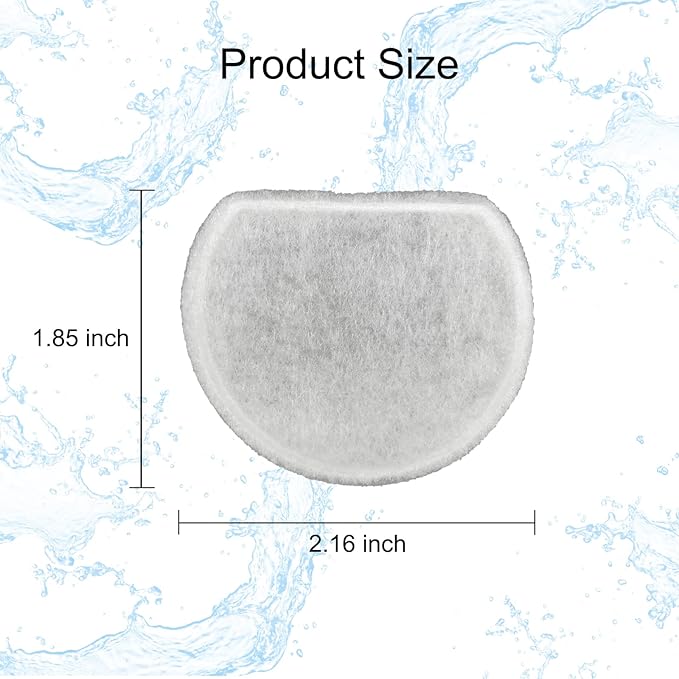 16 Pack Pet Fountain Filter Replacement,8 Carbon Filters and 8 Foam Pre-Filter Replacement Compatible with Multiple Pet Water Dspensers Water Bowl