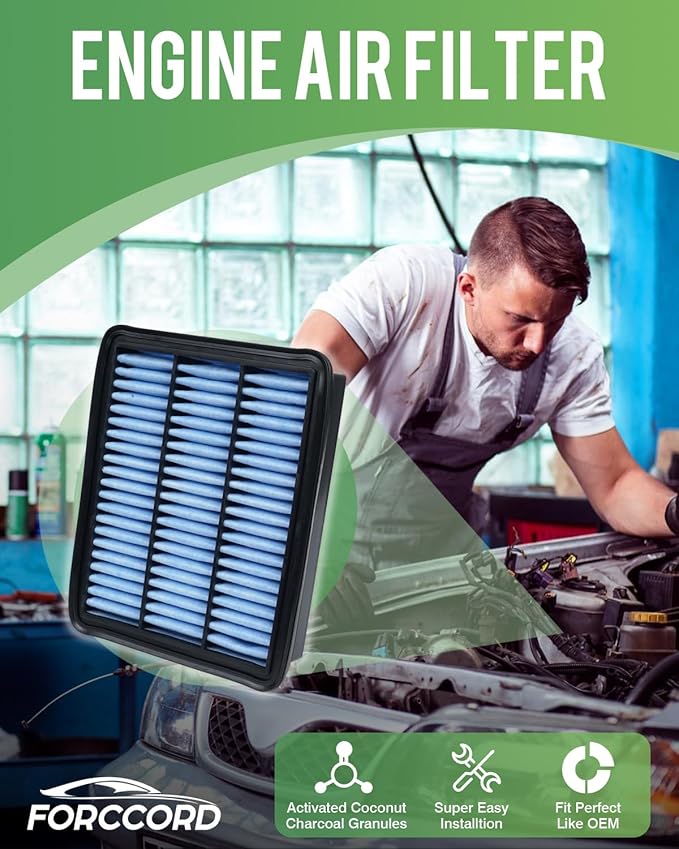 1Pcs HEPA Cabin Air Filter and 1Pcs Engine Air Filter Fit for 2016-2024 Mazda CX-9 2.5L Activated Carbon Cabin Filter Replacement CF12157 PY8W133A0 Accessories