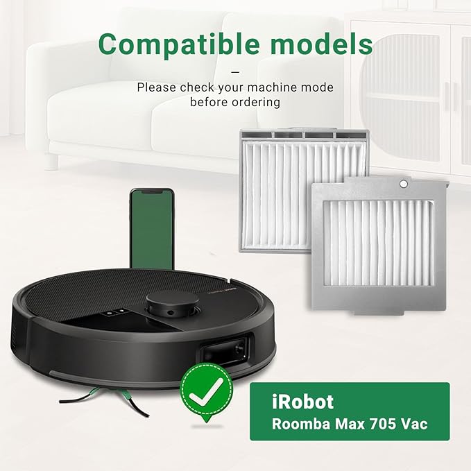 Replacement Filters Compatible with roomba max 705 vac/for Roomba Plus 504 Vac Robot Vacuum, HEPA Filter Accessory Kit 6 PACK