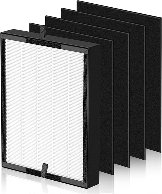 45i Replacement Filter Compatible with Alen BreatheSmart Flex and 45i Pure Air Purifier, 3-in-1 HEPA Filter with Activated Carbon Pre-Filter, B4-Pure, 1 Hepa Filter + 4 Carbon Filters