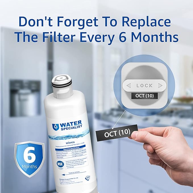 Waterspecialist DA97-17376B Replacement for Samsung HAF-QIN/EXP, HAF-QIN, RF28T5001SR, DA97-08006C, RS27T5200SR, RF28R7351SG, RF24R7201SR, RF27T5201SR, WS645A, Refrigerator Water Filter (Pack of 3)