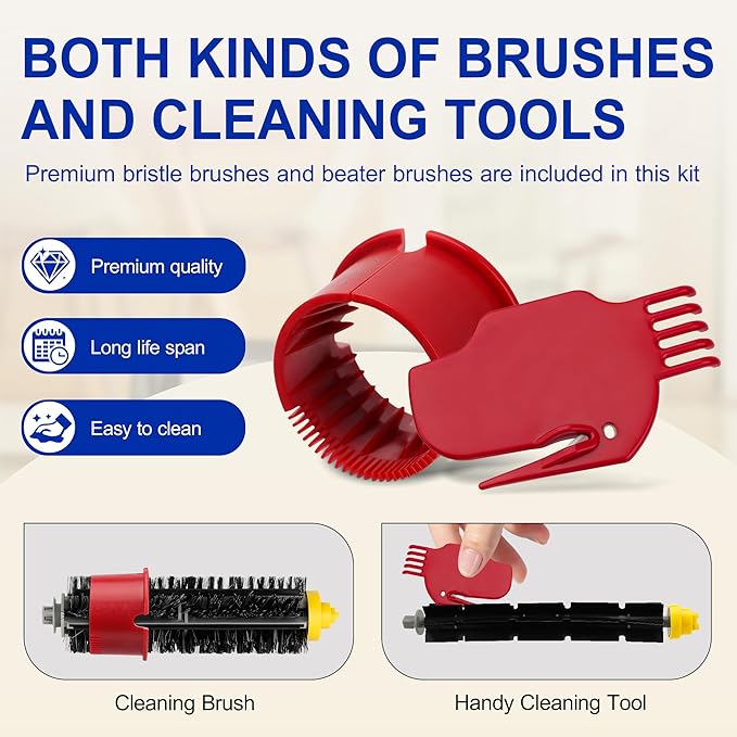 Funmit Parts Replacement for Roomba 500 600 Series 595 585 564 690 692 694 Vacuum Cleaner Accessories- Includes 3 Filter, 3 Side Brush and 1 Bristle Brush