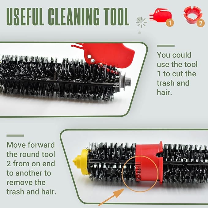 Replacement Parts Accessories Kit for iRobot Roomba 675 694 692 614 670 677 671 691 676 639 679 615 600 Series Robot Vacuum Attachment, 1 Front Caster Wheel,1 Bristle Brush, 6 Side Brush, 4 Filter