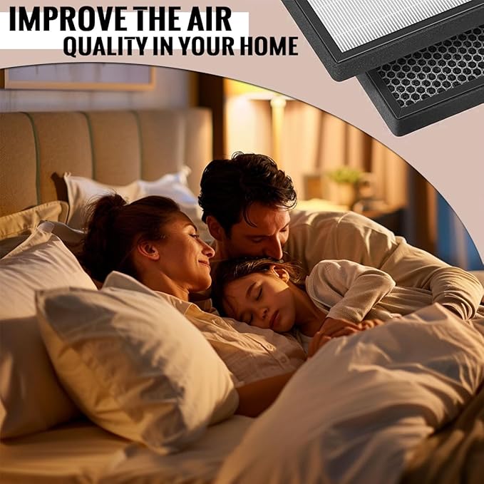 For XJ-3800 True HEPA Replacement Filter Compatible with Surround Air Intelli-Pro XJ-3800 Air Purifier, 2-in-1 H13 HEPA & Carbon Filter for Home Air Cleaner (1 Pack)