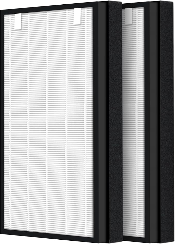 HSP003 True HEPA Filter Replacements for Air Purifier Filters HSP003,3 in 1 H13 True HEPA Filter with Activated Carbon Pre-Filter,2 Pack
