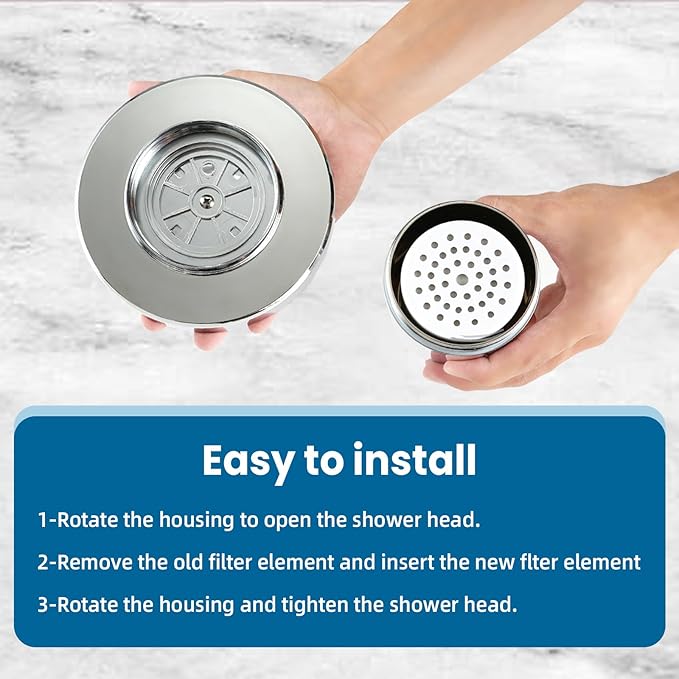 IceJoy Shower Filter Replacement Cartridge, Shower Head Filter Refill, for Hard Water Chlorine Heavy Metal, Skin Hair, Fit Any Similar Design Shower Water Filter