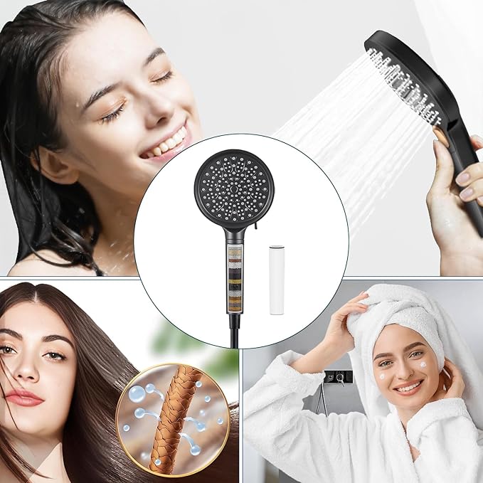 Water Fiter for Shower Head Filter,Compatible with Cobbe Shower Head Filter System,Removes Heavy Metals and Chlorine.(4 Pack)