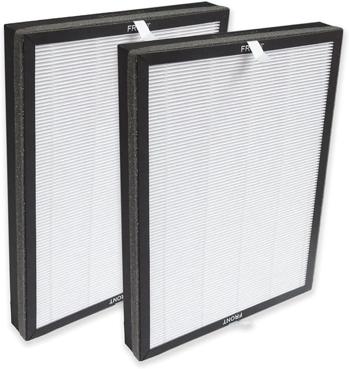 PUREBURG Replacement Filters Compatible with Aiper KJ200 & FAMREE FA500 Air Purifiers,2-Pack H13 HEPA Activated Carbon 2-in-1 3-Stage Filtration Air Clean
