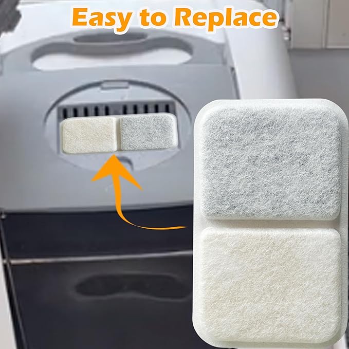 12 Pack Activated Charcoal Filters Refills for Catit Litter Box, Odor Filters for Catit Airsift Jumbo Hooded Cat Litter Pan