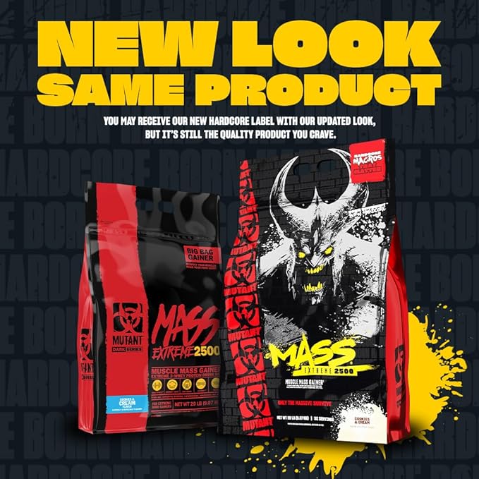 Mutant Mass Extreme Gainer – Whey Protein Powder – Build Muscle Size and Strength – High Density Clean Calories (Triple Chocolate, 12 lbs)