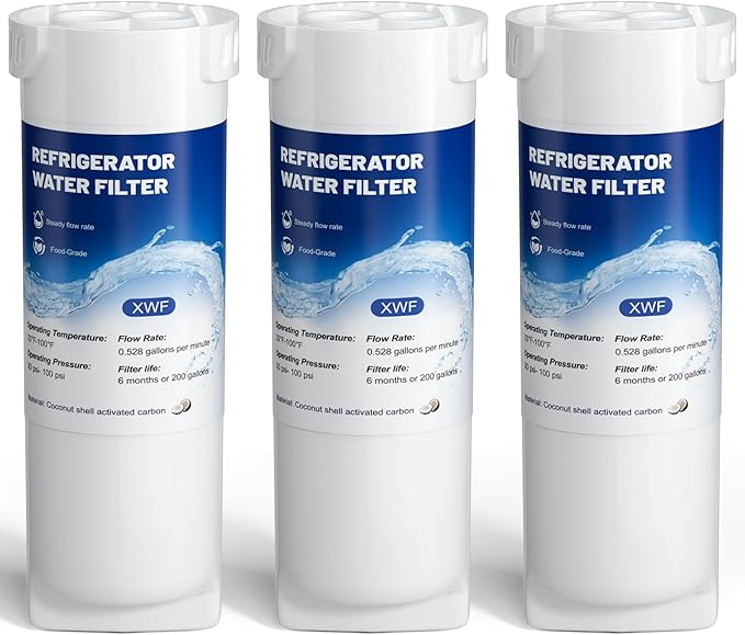 XWF Water Filter Replacement Compatible with GE XWF Water Filter,（Not XWFE), fit for WR17X30702 GBE21,Pack of 3,By YPMQY