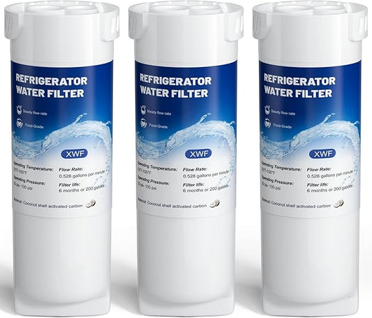 XWF Water Filter Replacement Compatible with GE XWF Water Filter,（Not XWFE), fit for WR17X30702 GBE21,Pack of 3,By YPMQY