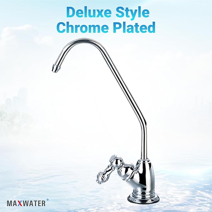 Max Water RO Faucet for Kitchen Sink, Chrome-Plated Stainless Steel Drinking Water Faucet, Lead-Free, Non-Air Gap, Compatible with Reverse Osmosis or Water Filtration Systems