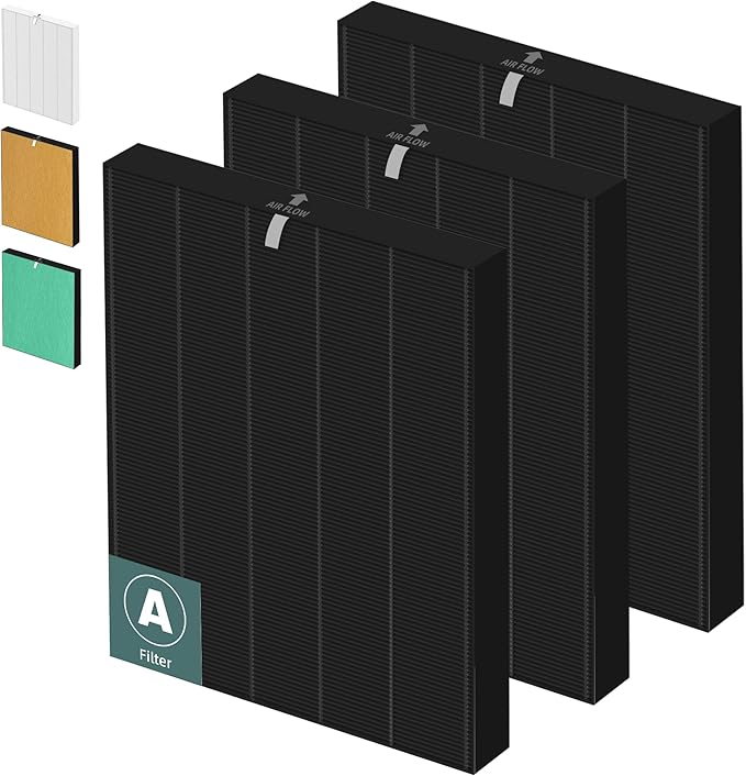 115115 HEPA Smoke Remover Replacement Filter A for Winix Plasmawave Air Purifier C535 5300 5300-2 6300 6300-2 P300 AM90 C909 9800,H13 True HEPA Size 21 Filters,3 Pack,Black