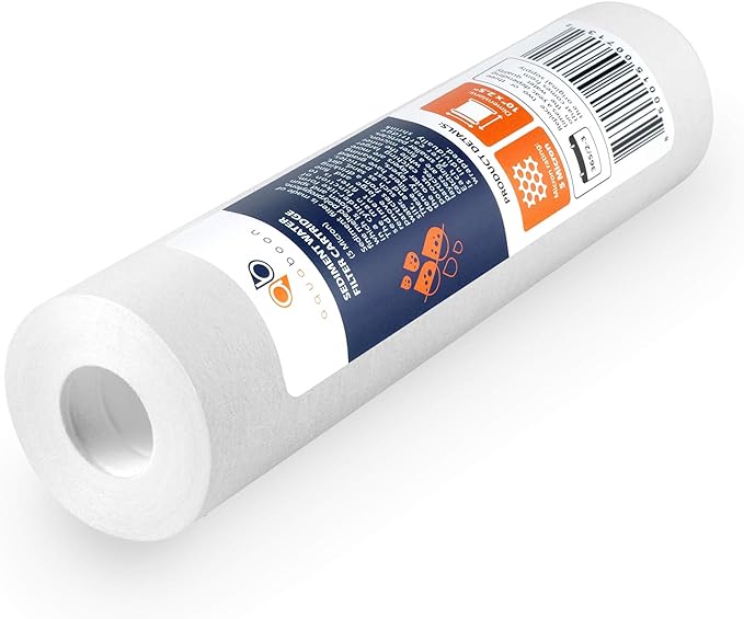 Aquaboon 5 Micron 10 x 2.5 Sediment Filter - Whole House Water Filter Replacement Compatible with Well Water Filters - P5, AP110, WHKF-GD05, 4 Pack
