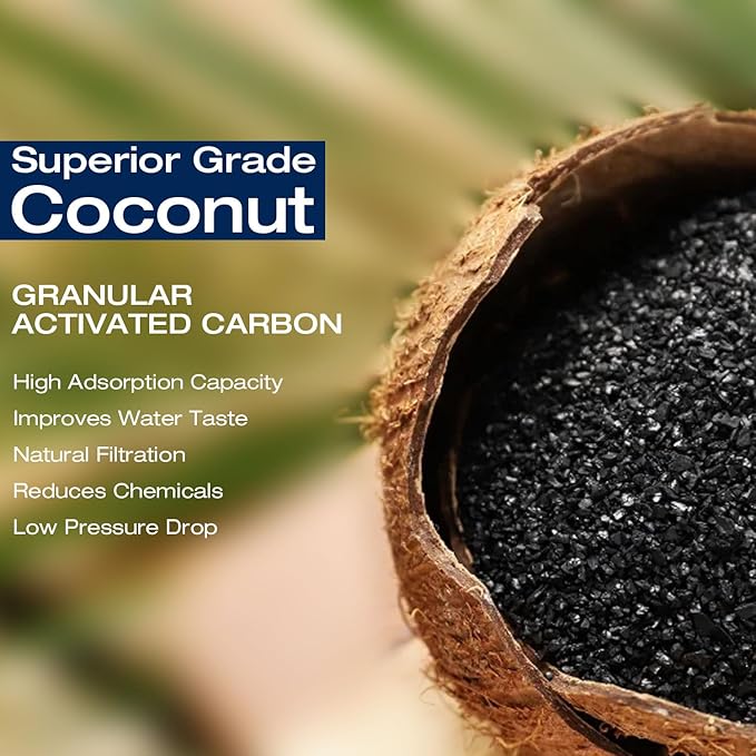 H&G Lifestyles KDF 55 Activated Granular Carbon Filter Media,Refill for RV Water Filter,Remove Heavy Metal Chlorine Odor Improve Water Taste,Water Filtration Replacement