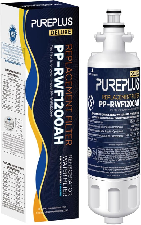 PUREPLUS 469690 NSF 401 & 473 & 53 & 42 Certified Replacement for LG LT700P Kenmore Elite 9690, ADQ36006102, ADQ36006101, LFXS30766S, LFX28968ST, LT120F Refrigerator Water Filter, 1Pack