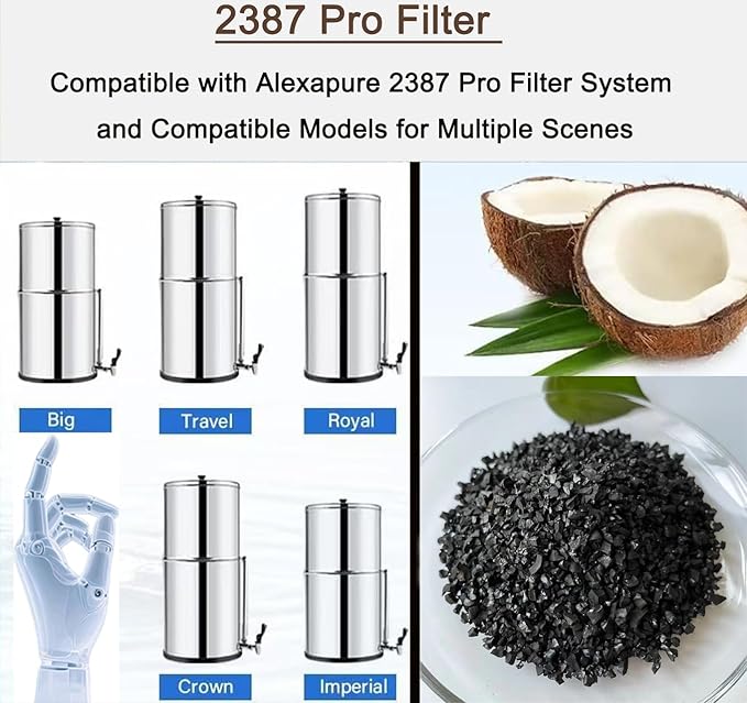 2387 Pro Replacement Water Filter Compatible with Alexapure Systems - 2 Filters + Backwash Unit, Reduces Lead, Chlorine, 5000 Gallon Capacity