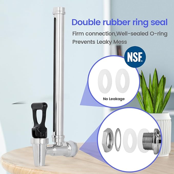 7 Inch 304 Stainless Steel Sight Glass Spigot Clear View Water Level with Red Floating Ball, Compatible with 1.5,2.25 Gallons Berkey, Doulton, Waterdrop, Purewell Gravity Water Filter(7 Inch)