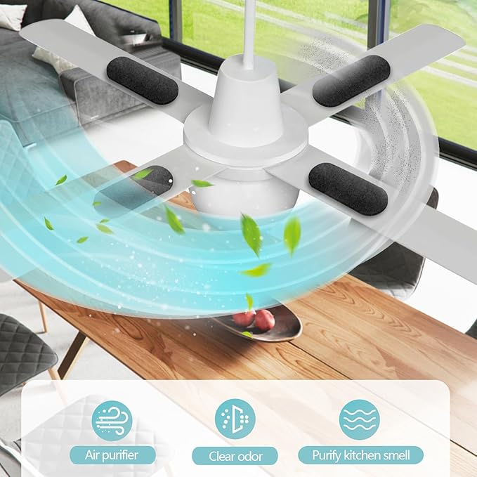 15 Pack Ceiling Fan Filters for Blades, Air Filters with Activated Charcoal, Universal Ceiling Fan Air Purifiers for Common Household Contaminants