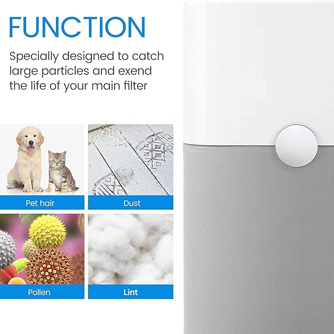 4 Pack 211+ Replacement Washable Pre-Filters for Blueair Blue Pure 211+ air Purifier, Removes Pollen, Dust, Color Include 2 PACK Lunar Rock and 2 PACK Diva Blue Pre-filters