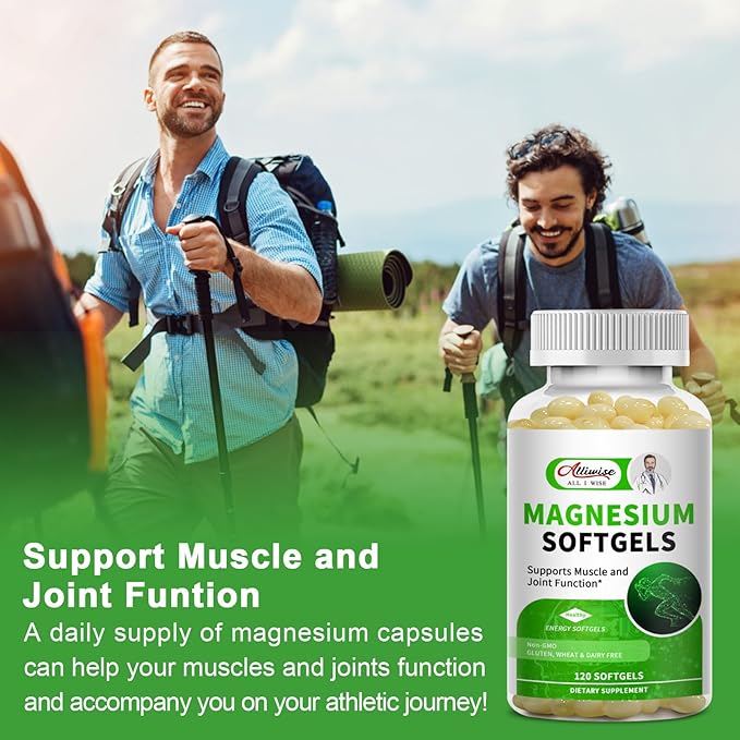 Magnesium Glycinate Supplement 500mg, High Absorption Dietary Supplement Softgels for Sleep, Muscle, Heart, Nerve and Bone Support, Gluten Free, Non GMO, 120 Capsules, 60 Day Supply