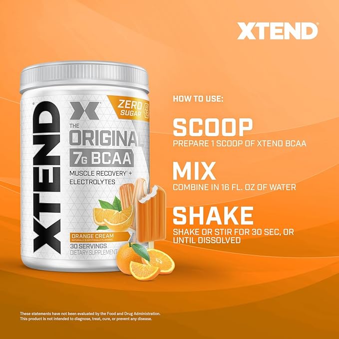Xtend Original BCAA Powder 7g BCAA and 2.5g L-Glutamine, Sugar Free Post Workout Muscle Recovery Drink with Amino Acids for Men & Women, 30 Servings