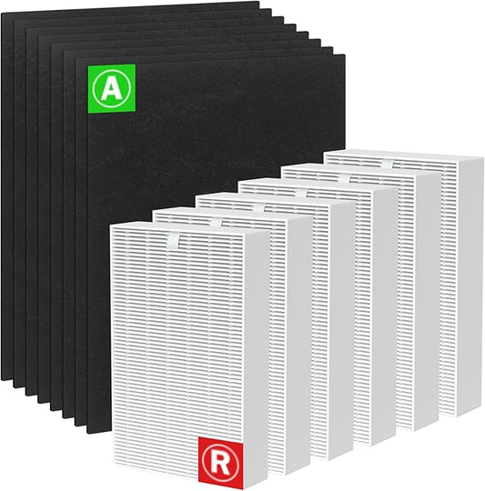 HPA300 HEPA Filter Replacement for Honeywell HPA300 Air Purifier Filters Compatible with HPA300 HPA304, HPA3100-3300, HPA5100-5300 Series, HRF-R3, HRF-R2, 6 HEPA Filter R + 8 PreFilter A