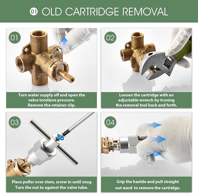 1222 replacement cartridge for One Handle Posi Temp Shower Cartridge Replacement,Brass & Plastic,without removal tool