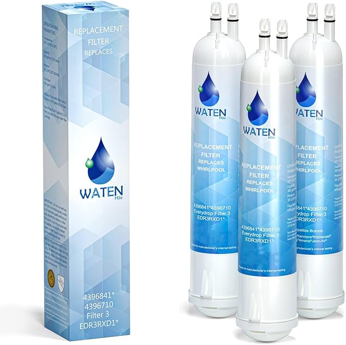 4396841 Water Filter Replacement - Compatible with Whirlpool 4396841, EDR3RXD1, Everydrop Filter 3, WHR3RXD1, KAD3RXD1, Kenmore 46-9083, 46-9030, 4396710, 3 Pack