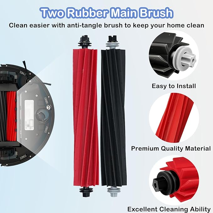 Replacement Parts Compatible with Roborock S8 Pro Ultra Robotic Vacuum Cleaners Accessories Kits, 2 Main Brush, 1 Rolling Brush, 4 HEPA Filters, 4 Side Brushes, 4 Mop Pads, 6 Dust Bags
