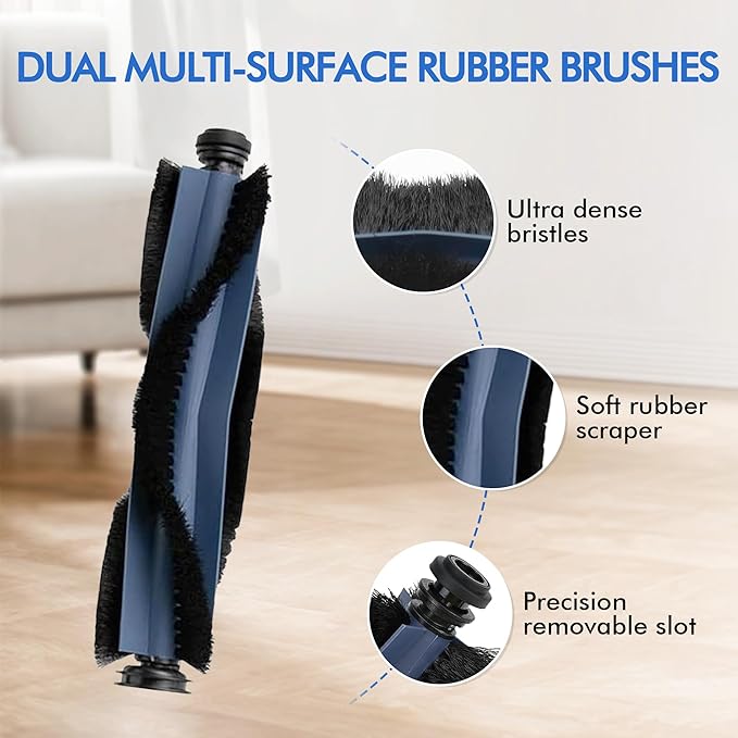 30 Pack X10 Pro Replacement Parts Compatible with eufy X10 Pro Omni Robot Vacuum,2 Main Brushes,8 Side Brushes+ 6 HEPA Filters+6 Mop Cloths+ 6 Dust Bags+2 Tools