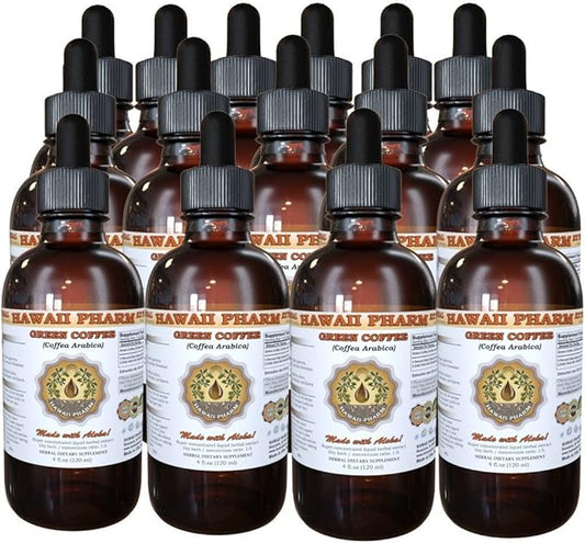 Green Coffee Liquid Extract, Green Coffee (Coffea Arabica) Bean Powder Tincture Supplement 15x4 oz