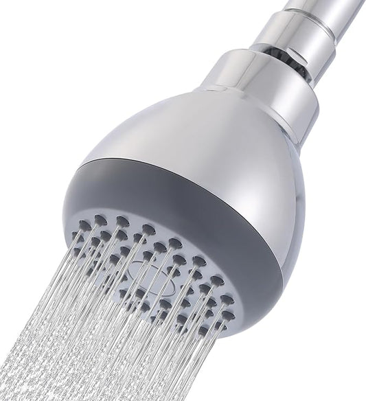3" High Pressure Shower Head, Powerful Pressure Boosting Rain Showerhead, with Adjustable Swivel Brass Ball Joint for Relaxing and Comfortable Shower Experience (Chrome)