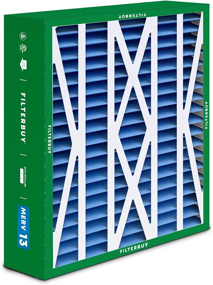 Filterbuy 20x23x5 Air Filter MERV 13 Optimal Defense (1-Pack), Pleated HVAC AC Furnace Air Filters for Bryant, Carrier, BDP, Day & Night, and Payne (Actual Size: 19.81 x 22.56 x 4.25 Inches)