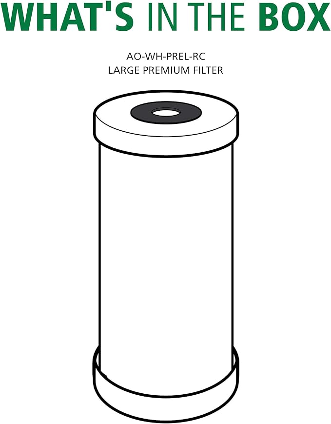 AO Smith 4.5"x10" 25 Micron Carbon Sediment Water Filter Replacement Cartridge - For Whole House Filtration Systems - AO-WH-PREL-RC