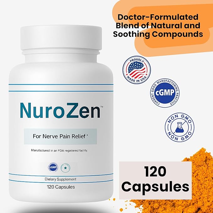 Nerve Support Supplement – Alpha Lipoic Acid, B1, B6, B12, Pureblend of MSM, Turmeric – Advanced Neuropathy Support Formula for Nerve Health, Tingling & Discomfort Relief – 120 Capsules (3-Pack)