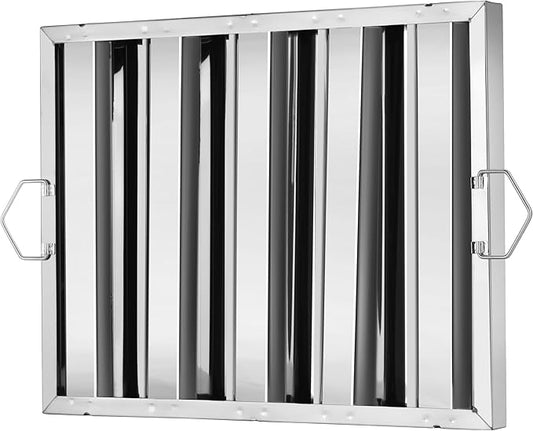 New Star Foodservice 54361 Stainless Steel Hood Filter, 20" W x 16" H, Set of 6