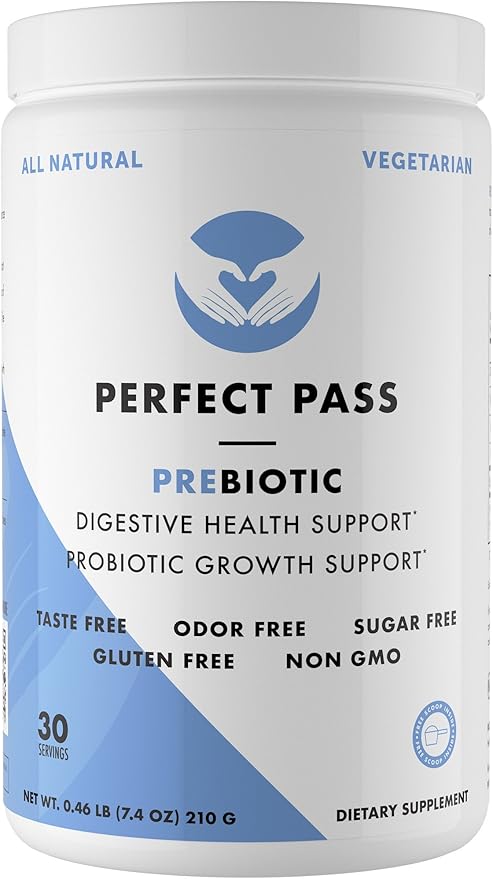 PERFECT PASS Prebiotic PHGG Partially Hydrolyzed Guar Gum 210g Powder - 100% Natural Gluten Free Non GMO - Certified Kosher Vegetarian Sugar Free