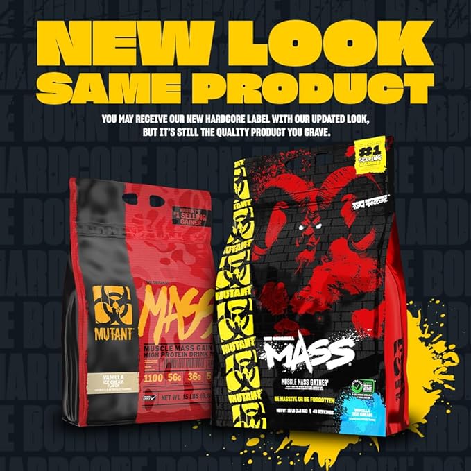 Mutant Mass | Weight Mass Gainer Protein Powder - high Calorie Protein Powder for Muscular Mass - Vanilla Ice Cream - 15 Pound