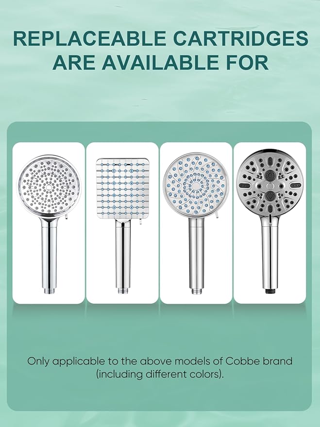 Cobbe 4 Pack Replacement Filters for Handheld Shower Head - Water Softener Filters Beads for Hard Water - Remove Chlorine - Reduces Dry Itchy Skin