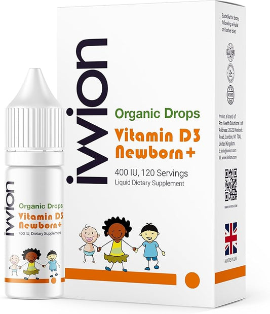 Organic 10 UG 120 Drops- Daily Vitamin D3 Supplement for Infant and Young Children