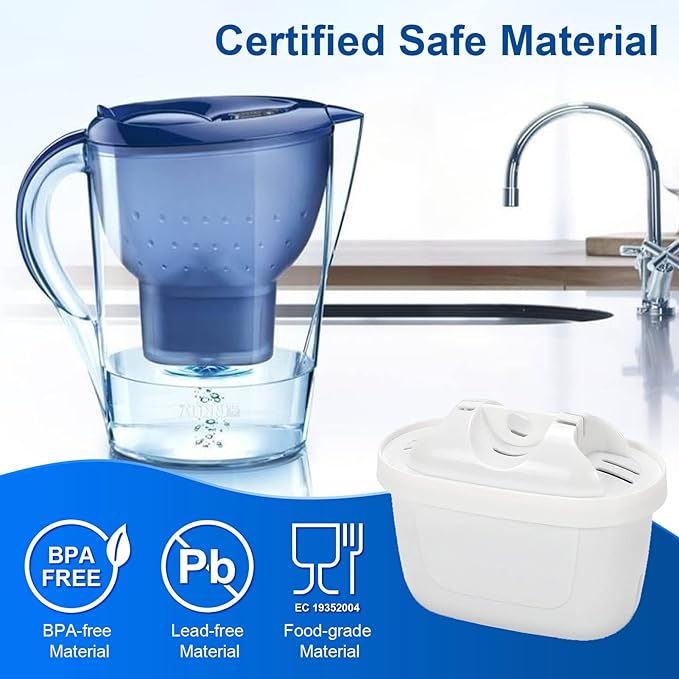 Replacement Filter Compatible with Mavea Maxtra 1001122,Maxtra+,and Compatible with LEVOIT Pitcher Water Filter,Reduces Lead&Arsenic (Pack of 6)