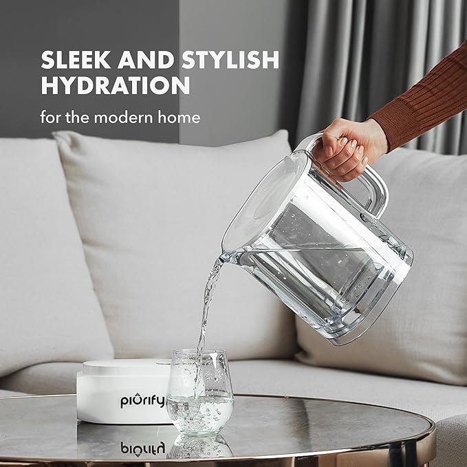 Countertop Electric Water Filter Pitcher with 6-Month UltraFiltration - Fast 2-Min Filtration, Removes 99% Lead, PFAS, Mercury & Chlorine - BPA Free, 50oz Capacity