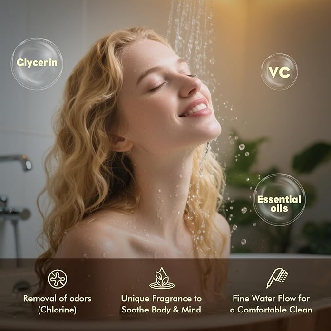 Handheld Filtered Shower Head, High Pressure, Reduce Impurities for Healthier, Skin & Hair, with NSF Certified Filtration for Hard Water Shower Filter & Vitamin C Aroma Ring (Black)