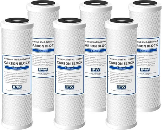 IPW Industries Inc. | 6-Pack Flow-Pur 8 (WCBCS-975-RV) Water Filter Replacement and Water Purifier Activated Carbon Filter for RV Water Filter System