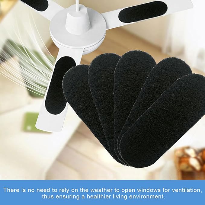 5-Pack Ceiling Fan Filters for Blades, Ceiling Fan Air Purifier Pads, Coconut Carbon Universal Air Filter, Ceiling Fan Blade Filters for Common Household Contaminants (10 * 3.5 * 0.12”)