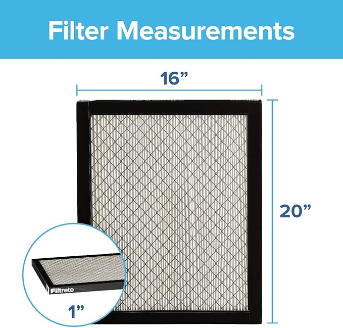 Filtrete 16x20x1 Air Filter, MPR 2800, MERV 14, Healthy Living Ultrafine Particle Reduction 3-Month Pleated 1-Inch Air Filters, 2 Filters