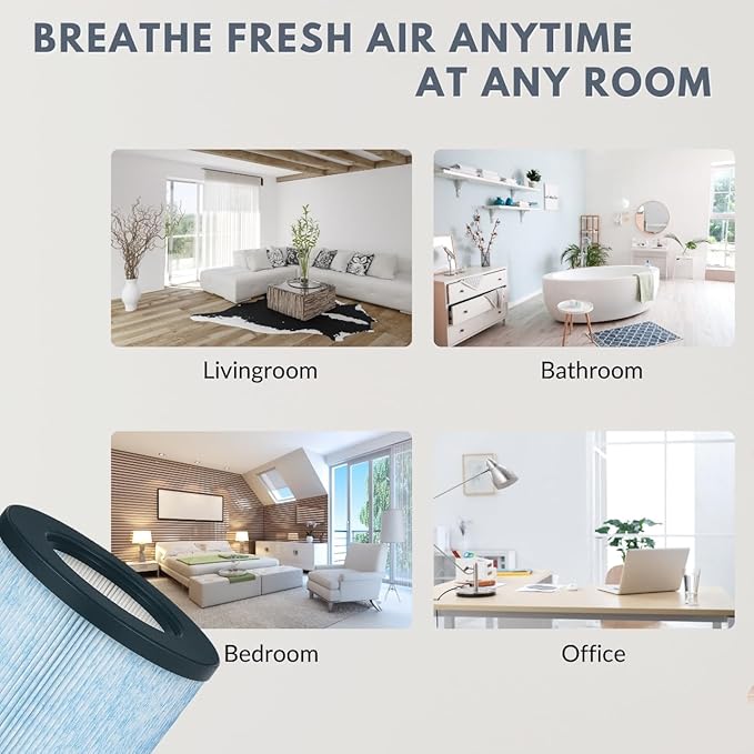 Nispira 3-in-1 True HEPA Filter Replacement Compatible with Miko Air Purifier C102 ibuki MA-01CW, MA-18, Okaysou AirMic4S, 4 Packs