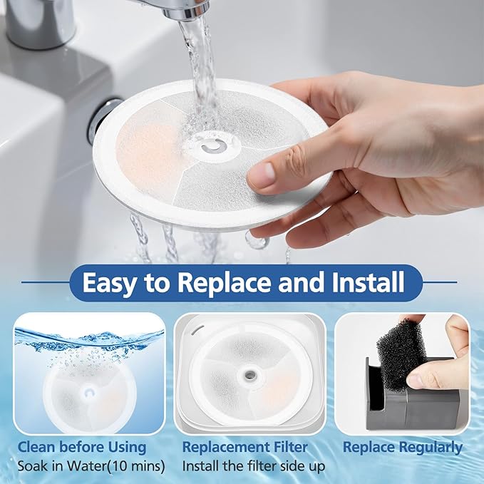 12 PCS Upgraded Filter Unit 3.0 Fit for Pet Cat Water Fountain E versweet Solo 2/Solo SE, E versweet 2S/3/3 Pro, 12 PCS Replacement Filter and 12 PCS Foam Pump Filters